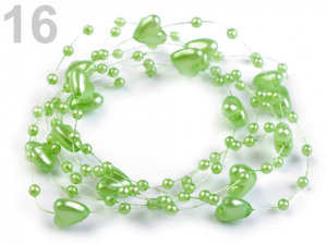 Perličky na silonu Ø10 mm délka 130 cm srdce