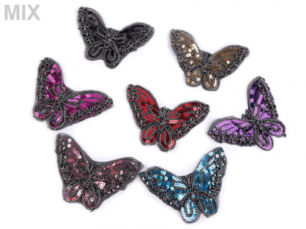 Nažehlovačka motýl s flitry