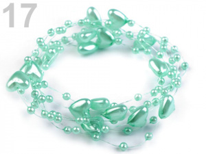 Perličky na silonu Ø10 mm délka 130 cm srdce