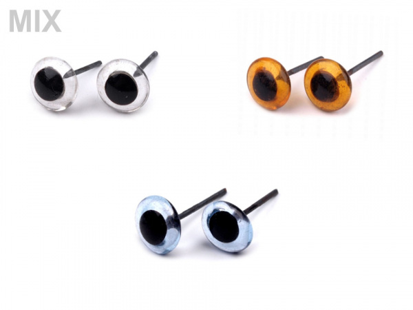 Skleněné oči k zapíchnutí Ø8 mm