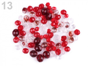 Skleněné korálky ramš broušené ohňovky 2. jakost