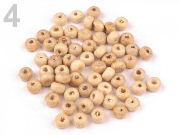 Dřevěné korálky Ø5 mm 2. jakost