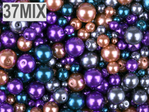 Skleněné voskové perly mix velikostí a barev Ø4-12 mm