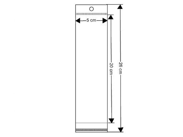 PP sáček s lepicí klopou a závěsem 5x20 cm