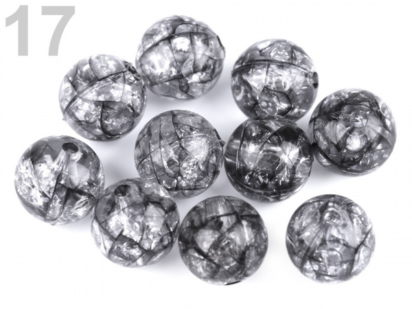 Plastové korálky kraklované Ø12 mm
