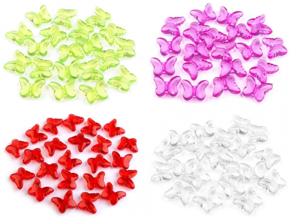 Plastové korálky motýl 15x18 mm