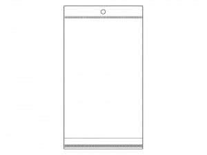 PP sáček s lepicí klopou a závěsem 11x20 cm