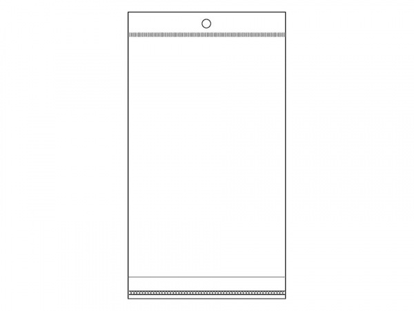 PP sáček s lepicí klopou a závěsem 11x20 cm