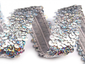 Flitrový prýmek šíře 30 mm hologram