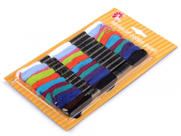 Příze vyšívací Mouline jednobarevné návin 8m