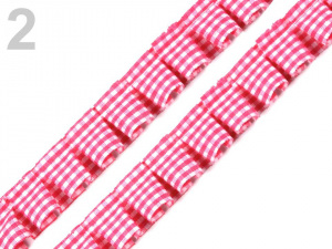 Oděvní volánek / prýmek šíře 17 mm káro