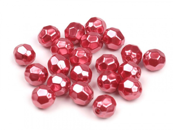 Plastové voskové korálky / perly Glance ohňovka Ø10 mm