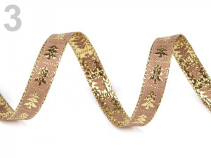 Stuha stromeček s lurexem šíře 10 mm