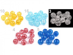 Plastové korálky kraklované Ø12 mm
