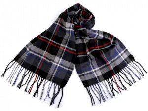 Šála károvaná s třásněmi