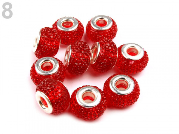 Plastové broušené korálky s velkým průvlekem 9x14 mm