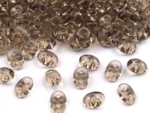 Dvoudírkový rokajl Matubo SuperDuo transparent 2,5x5 mm