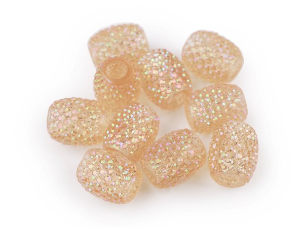 Plastové korálky s velkým průvlekem 13x15 mm
