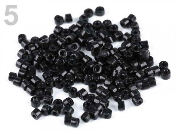 Dřevěné korálky váleček 3x4 mm