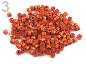 Dřevěné korálky váleček 3x4 mm