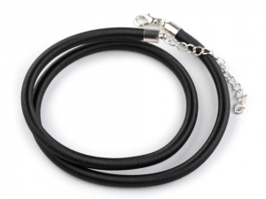 Hladká šňůrka s karabinkou délka 48 cm