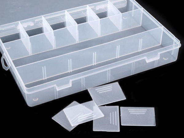 Plastový box / zásobník 16x27,5x5,5 cm