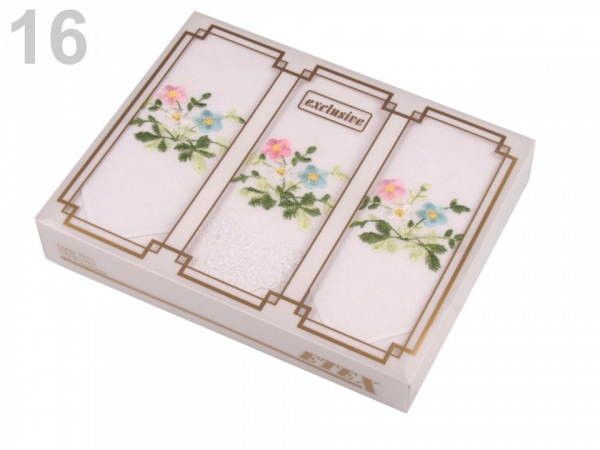 Dámský kapesník vyšívaný / dárková kazeta