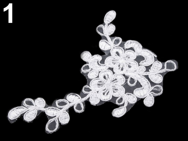 Monofilová aplikace / vsadka 8,5x12 cm s výšivkou