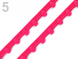 Prýmek šíře 7 mm s bambulkami Ø7 mm