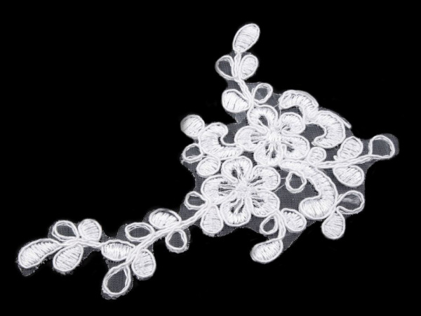 Monofilová aplikace / vsadka 8,5x12 cm s výšivkou