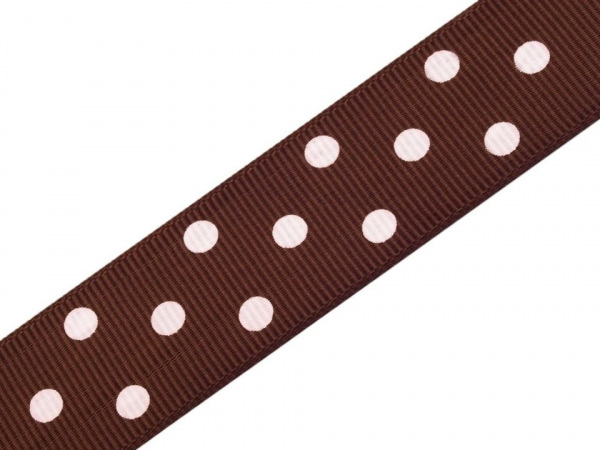 Rypsová stuha s puntíky šíře 24 mm