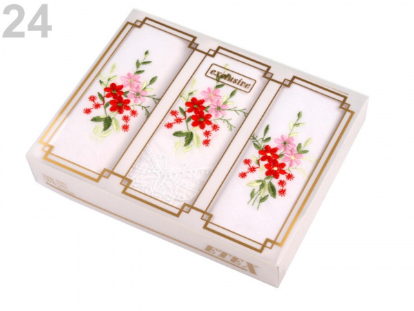 Dámský kapesník vyšívaný / dárková kazeta