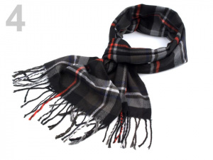 Šála károvaná s třásněmi