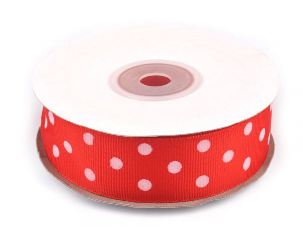 Rypsová stuha s puntíky šíře 24 mm