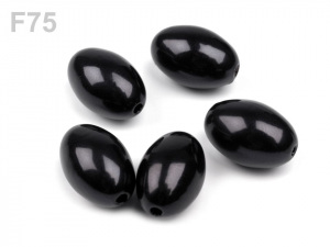 Plastové voskové korálky / perly Glance oliva 12x18 mm