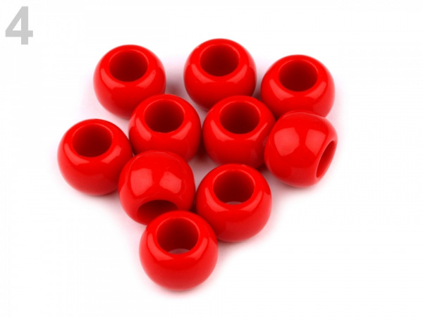 Plastové korálky s velkým průvlekem 11x14 mm