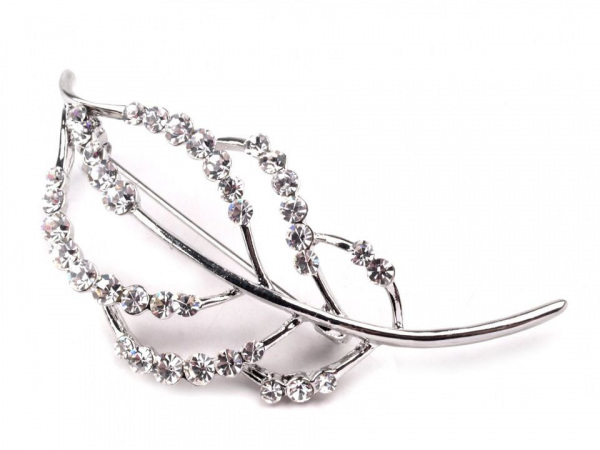 Brož list s broušenými kamínky