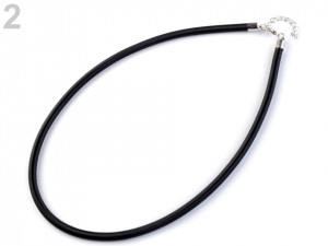 Hladká šňůrka s karabinkou délka 48 cm