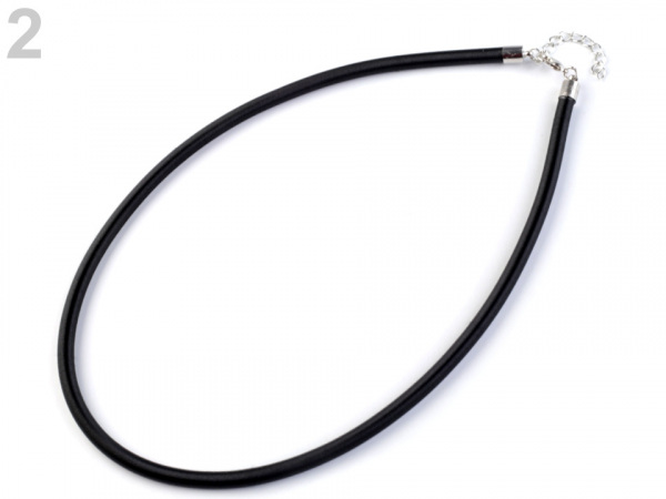 Hladká šňůrka s karabinkou délka 48 cm