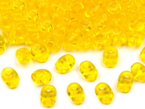 Dvoudírkový rokajl Matubo SuperDuo transparent 2,5x5 mm