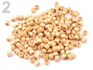 Dřevěné korálky váleček 3x4 mm