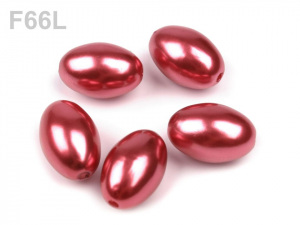 Plastové voskové korálky / perly Glance oliva 12x18 mm