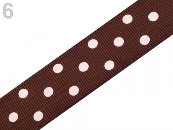 Rypsová stuha s puntíky šíře 24 mm