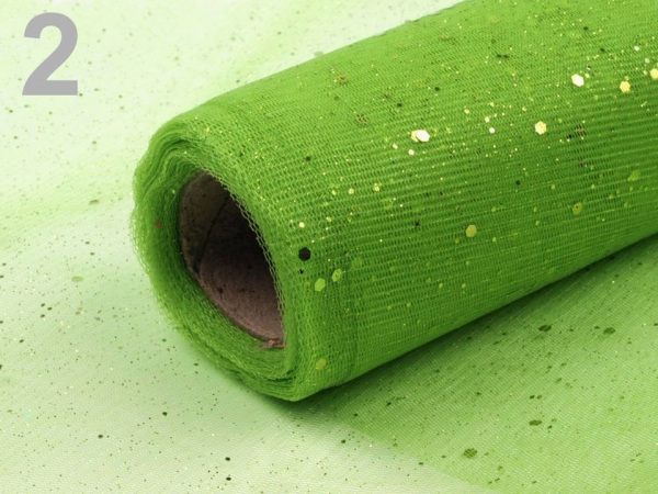 Tyl dekorační s glitry šíře 20 cm