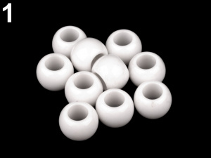 Plastové korálky s velkým průvlekem 11x14 mm