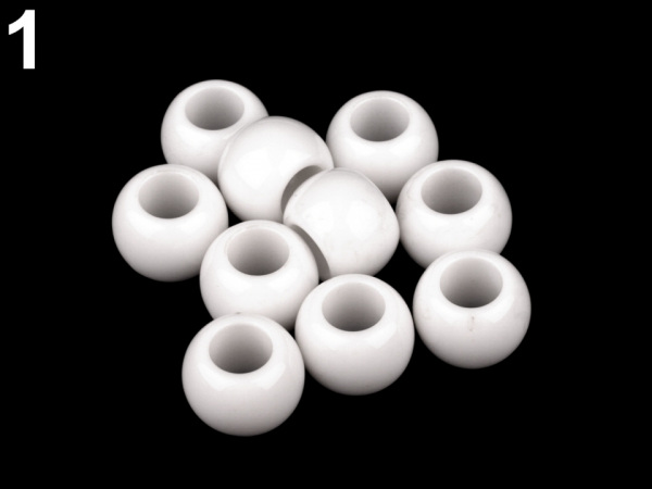 Plastové korálky s velkým průvlekem 11x14 mm