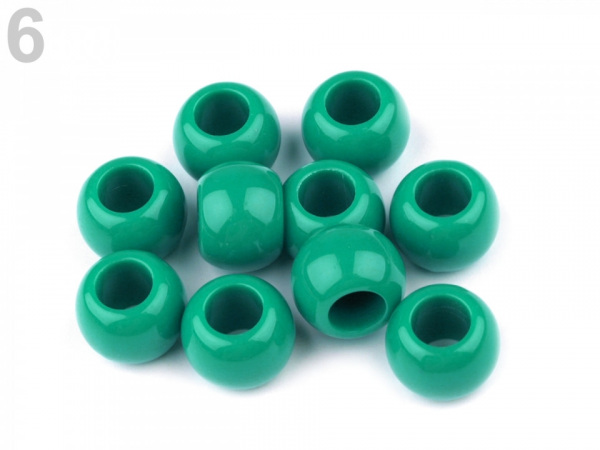 Plastové korálky s velkým průvlekem 11x14 mm