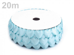 Saténový prýmek šíře 17 mm srdce