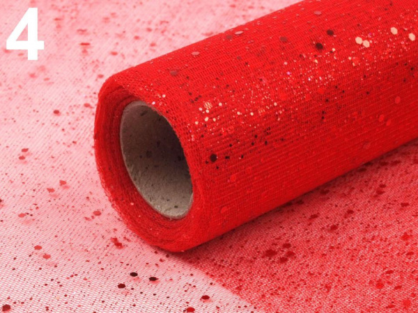Tyl dekorační s glitry šíře 20 cm