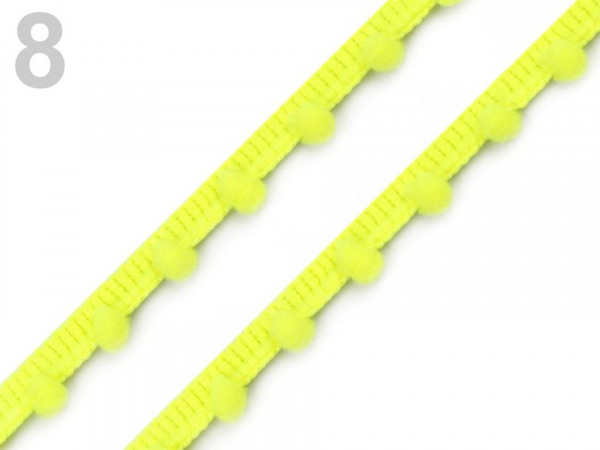 Prýmek šíře 7 mm s bambulkami Ø7 mm